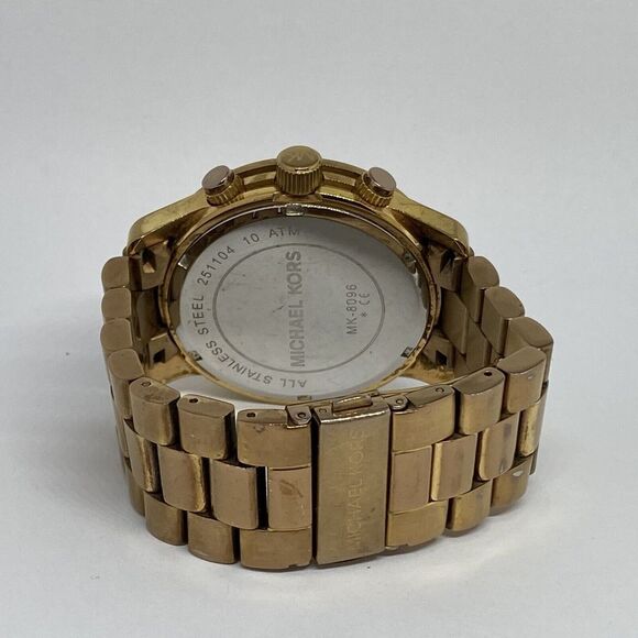 Michael Kors Runway MK8096 Mens Rose Gold Stainless Steel Analog Dial Watch RQ51 - Picture 10 of 12